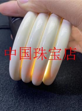 精选猛犸象牙手镯冰料满纹圆条手镯贵妃镯子转运僻邪招桃花饰品女