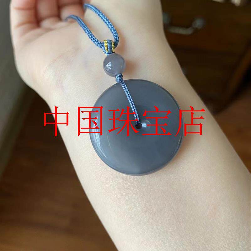 高品质和田玉烟紫料平安扣精致吊坠挂件玉质细腻油润女款饰品送礼
