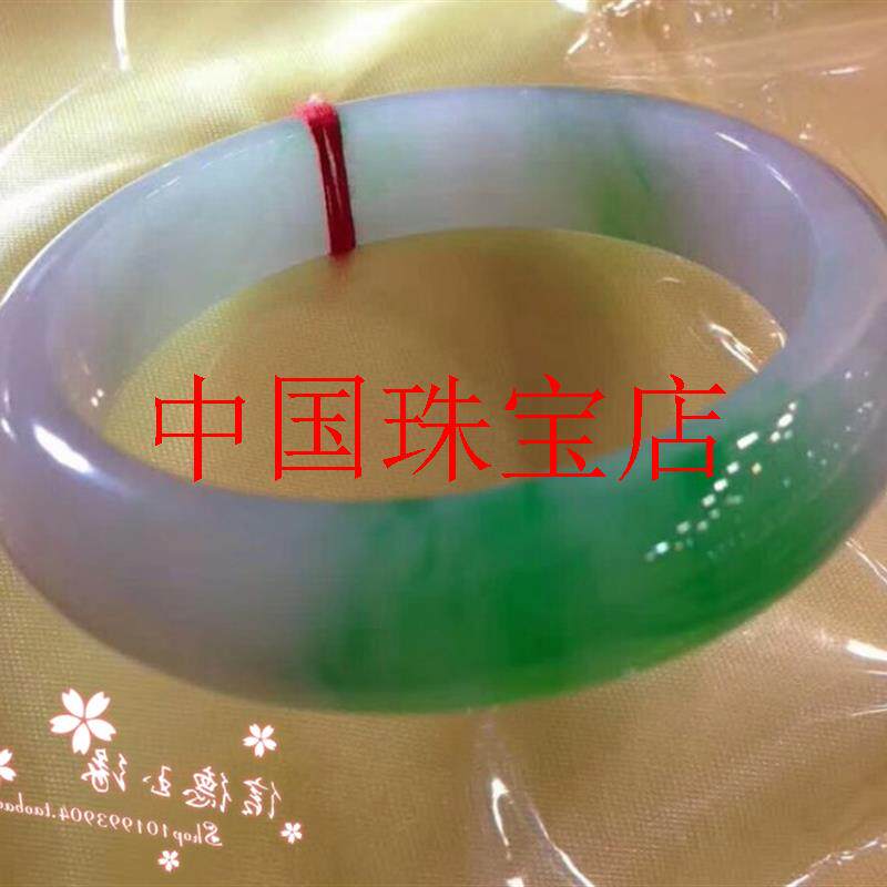 缅甸翡翠色冰种手镯紫罗兰阳绿飘花玉石浅紫女款送礼带春带彩镯子
