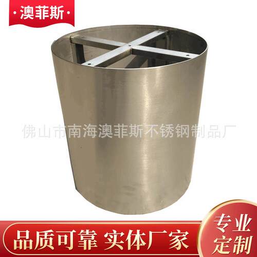 拉丝不锈钢圆形花盆酒店大堂金属花器异形铁烤漆花箱