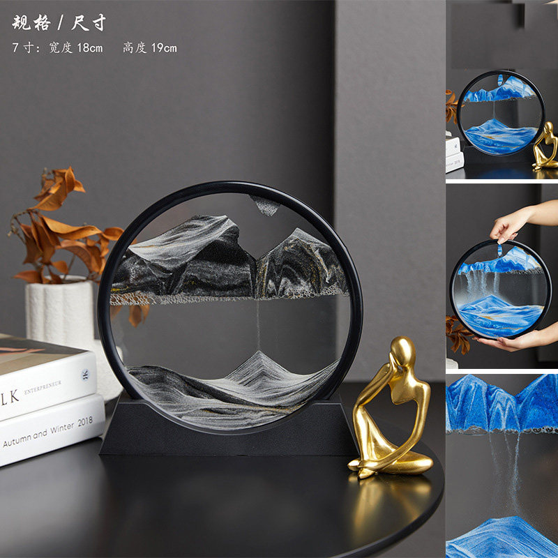 Sand painting hourglass art display, wine cabinet, TV cabinet, living room and entrance hall decoration, birthday gift for girls on the Qixi Festival thumbnail 5