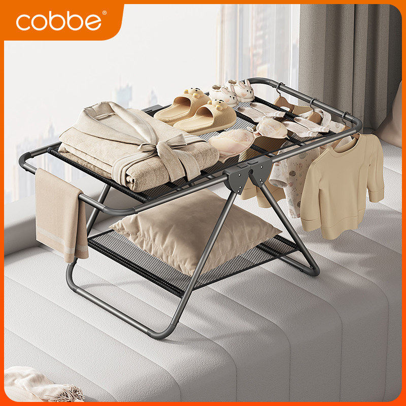 飘窗小型晾衣架家用摺叠羊毛衫晾衣网卧室婴儿衣服迷你阳台置物架