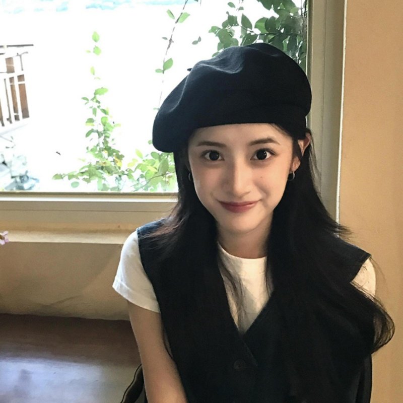 黑色复古毛呢贝雷帽女秋冬日系简约百搭显脸小八角帽大头围画家帽,服饰配件/皮带/帽子/围巾,帽子,淘宝优惠券,粉丝福利购,淘宝优惠卷