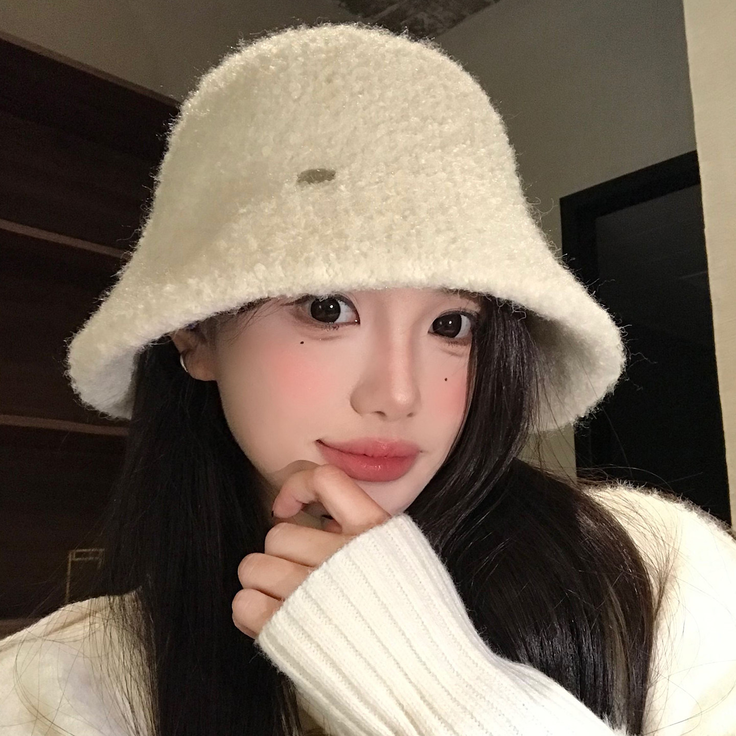 羊羔毛绒渔夫帽女秋冬季韩版百搭显脸小盆帽大头围保暖水桶帽子,服饰配件/皮带/帽子/围巾,帽子,淘宝优惠券,粉丝福利购,淘宝优惠卷