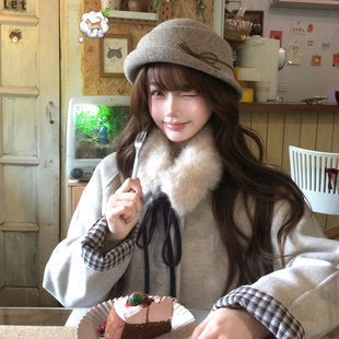 留洋千金优雅卷边礼帽女冬高级感赫本风渔夫帽子时尚显脸小贝雷帽