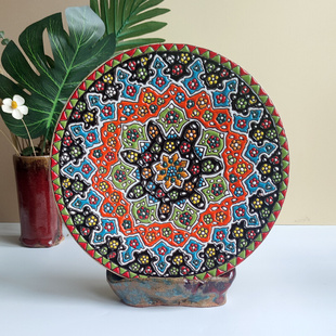 客厅挂壁装 伊朗进口全手工陶瓷盘欧式 饰水果盘糖果沙拉20 30cm