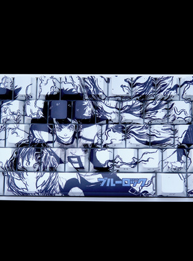 蓝色监狱动漫侧刻透光五面热升华PBT适用wooting ez63 made68等