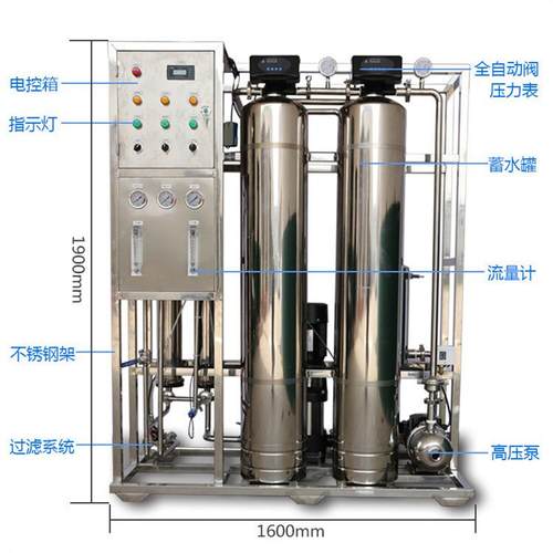 山东鑫泓不锈钢双级反渗透设备RO膜水处理设备去离子纯化水