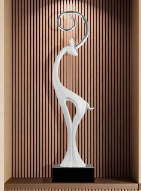 现代轻奢玄关福禄双全鹿摆件