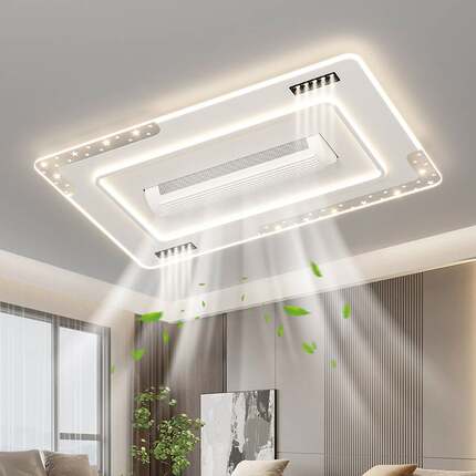 LED全光谱无叶风扇大客餐厅吸顶灯卧室中山主灯饰具现代简约家装