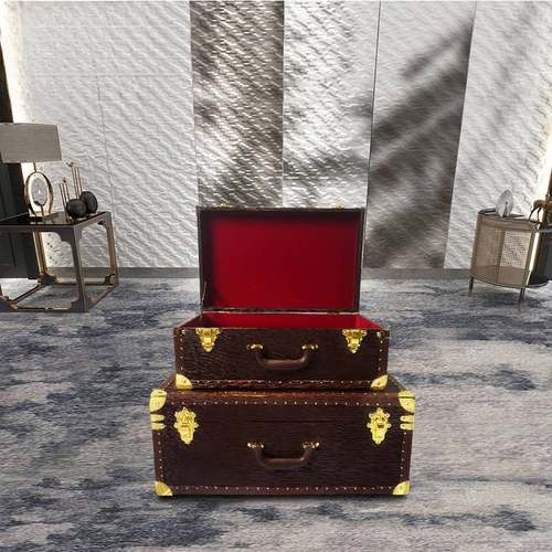 复古收纳储物箱手提行李皮箱子软装展示摄影道具欧式装饰箱子