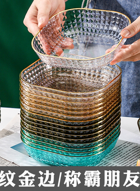 吐骨头盘碟家用食品级餐桌垃圾盘轻奢水果盘吐骨碟高级渣盘骨头碟