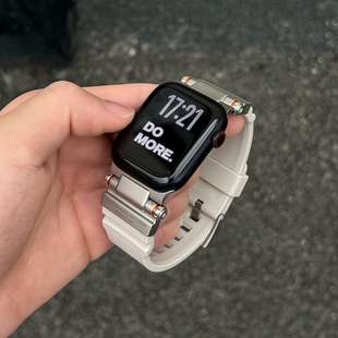 探险家新款金属液态硅胶表带适用苹果手表S11applewatch10iwatch8