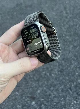 新款米兰尼斯金属不锈钢表带适用于applewatch苹果手表S11S10/9SE