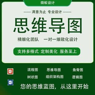 思维导图制作精细化定制xmind组织架构图设计鱼骨图流程图代画