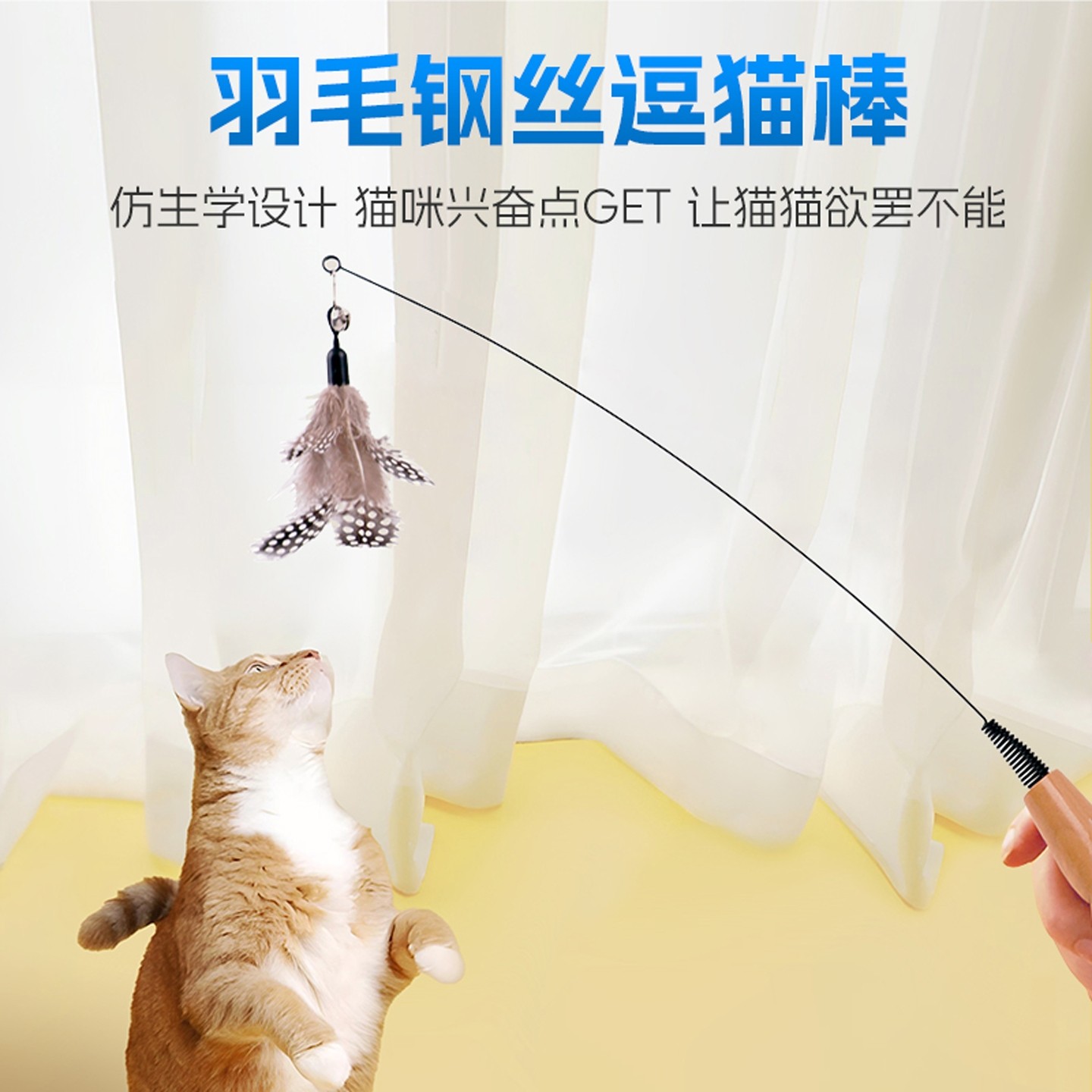 赛级逗猫棒猫咪自嗨羽毛带铃铛猫玩具替换头实木柄幼猫耐咬咬不烂,宠物/宠物食品及用品,逗猫棒,淘宝优惠券,粉丝福利购,淘宝优惠卷