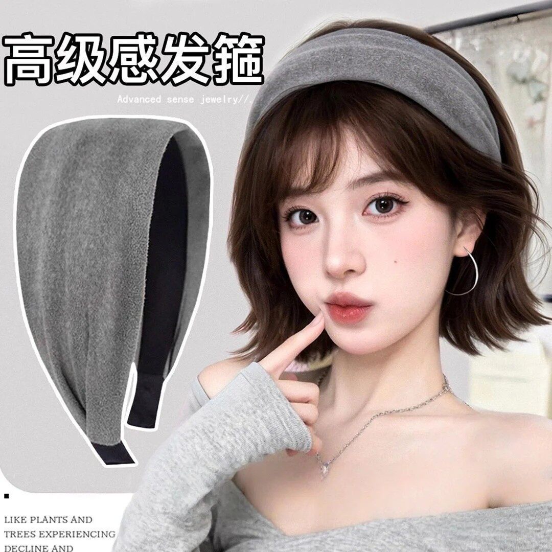 南瓜秋棕针织宽边秋冬发箍2026新款秋冬头箍超宽发带发卡发饰女