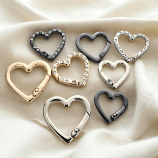 爱心形弹簧圈心型弹簧扣包包斜跨延长圈钥匙扣挂件diy饰五金配件