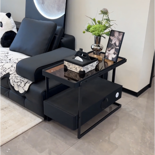 意式极简客厅可移动沙发边柜边几