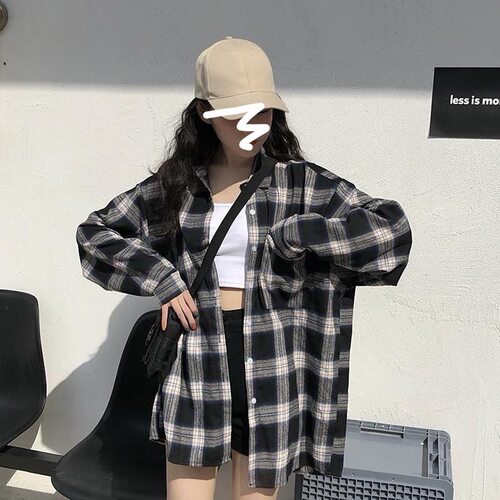格子衬衫女设计感小众春