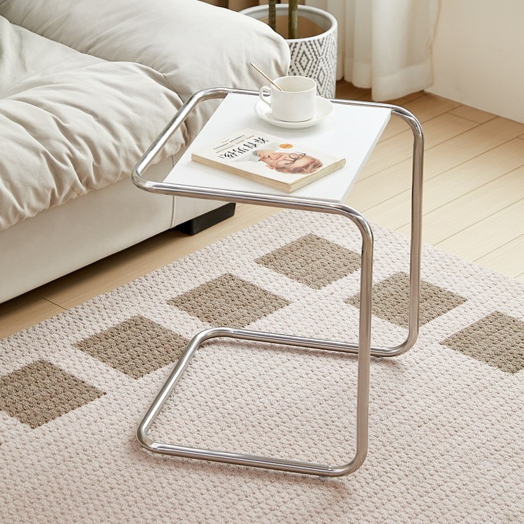 中古茶几简约钢化玻璃沙发边几小户型轻奢风家用欧式客厅小桌子