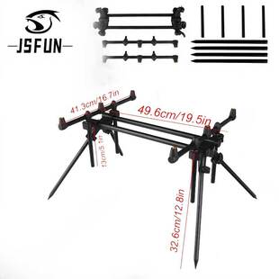 小三头炮台铝合金可伸缩海竿远投竿支架炮台抛竿欧式库钓炮台支架