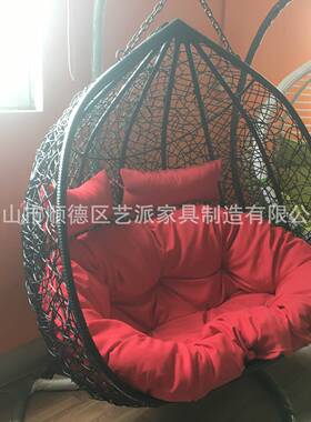 户外吊篮家具仿藤简约现代休闲花园秋千铁架加固藤摇椅吊椅家具2