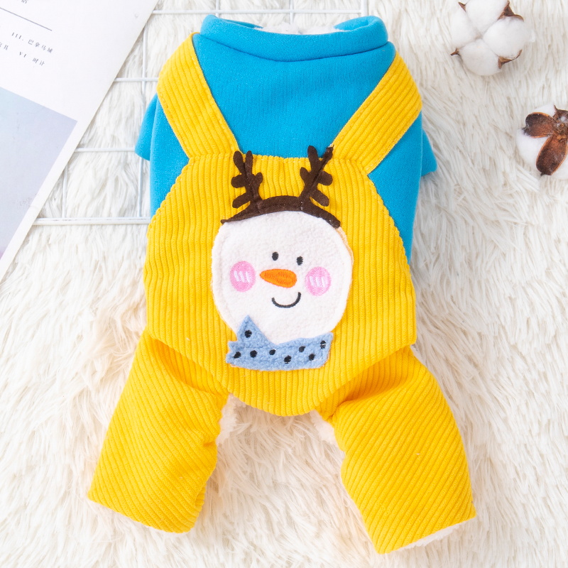 狗狗衣服四脚秋冬款泰迪比熊博美柯基宠物小型犬幼猫加厚保暖棉衣