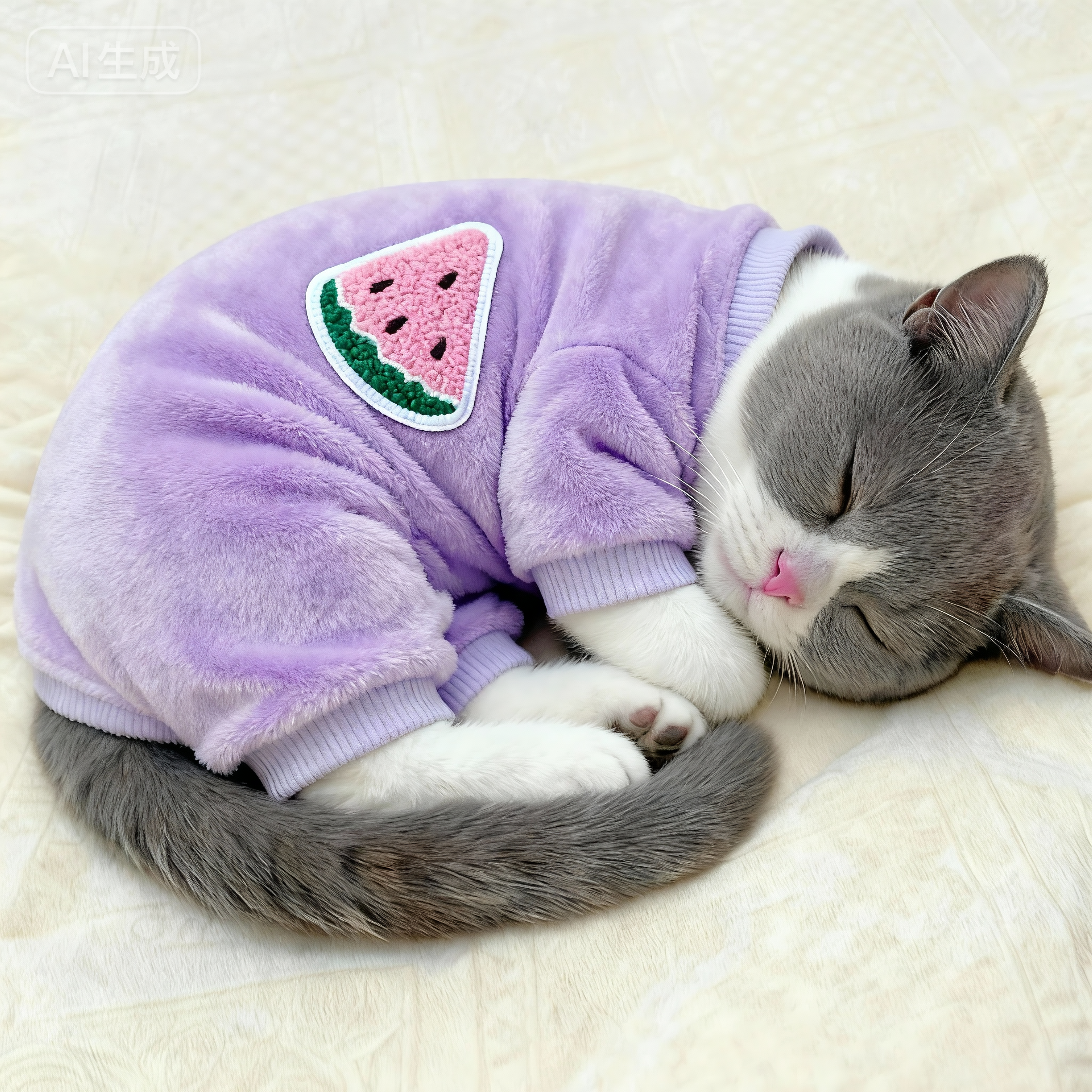 猫咪衣服秋冬款可爱居家法兰绒四脚衣布偶英短银渐层宠物狗狗睡衣