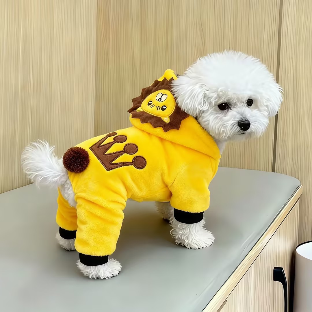 狗狗衣服冬装狮子变身装泰迪比熊博美猫咪可爱四脚衣加厚保暖宠物
