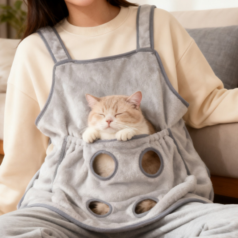 撸猫围裙抱猫服不粘毛猫咪剪指甲固定包神器防抓防咬撸猫专用衣服