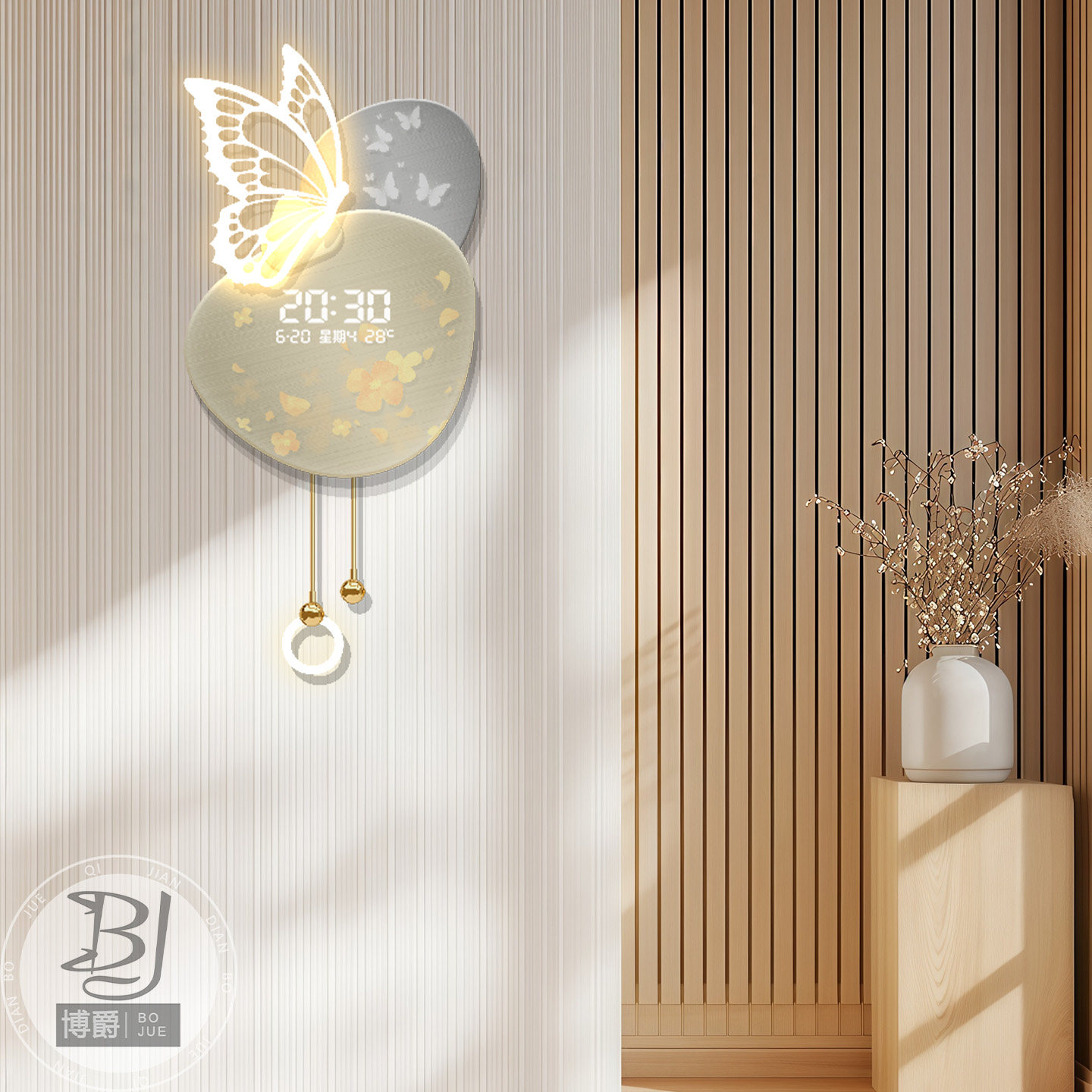 蝴蝶创意客厅玄关装饰画格栅装饰挂件玄关电视背景墙万年历钟表画,家居饰品,氛围画/灯画,淘宝优惠券,粉丝福利购,淘宝优惠卷