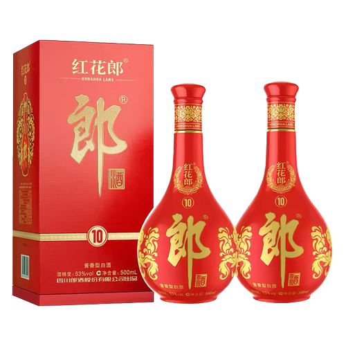 【中秋送礼】郎酒 红花郎十53度酱香型高档白酒500ml*2瓶礼盒