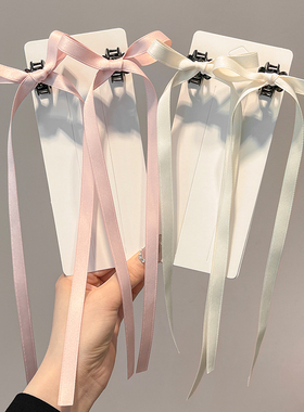 甜美少女蝴蝶结飘带发夹公主头碎发抓夹后脑勺小号发卡高级感头饰