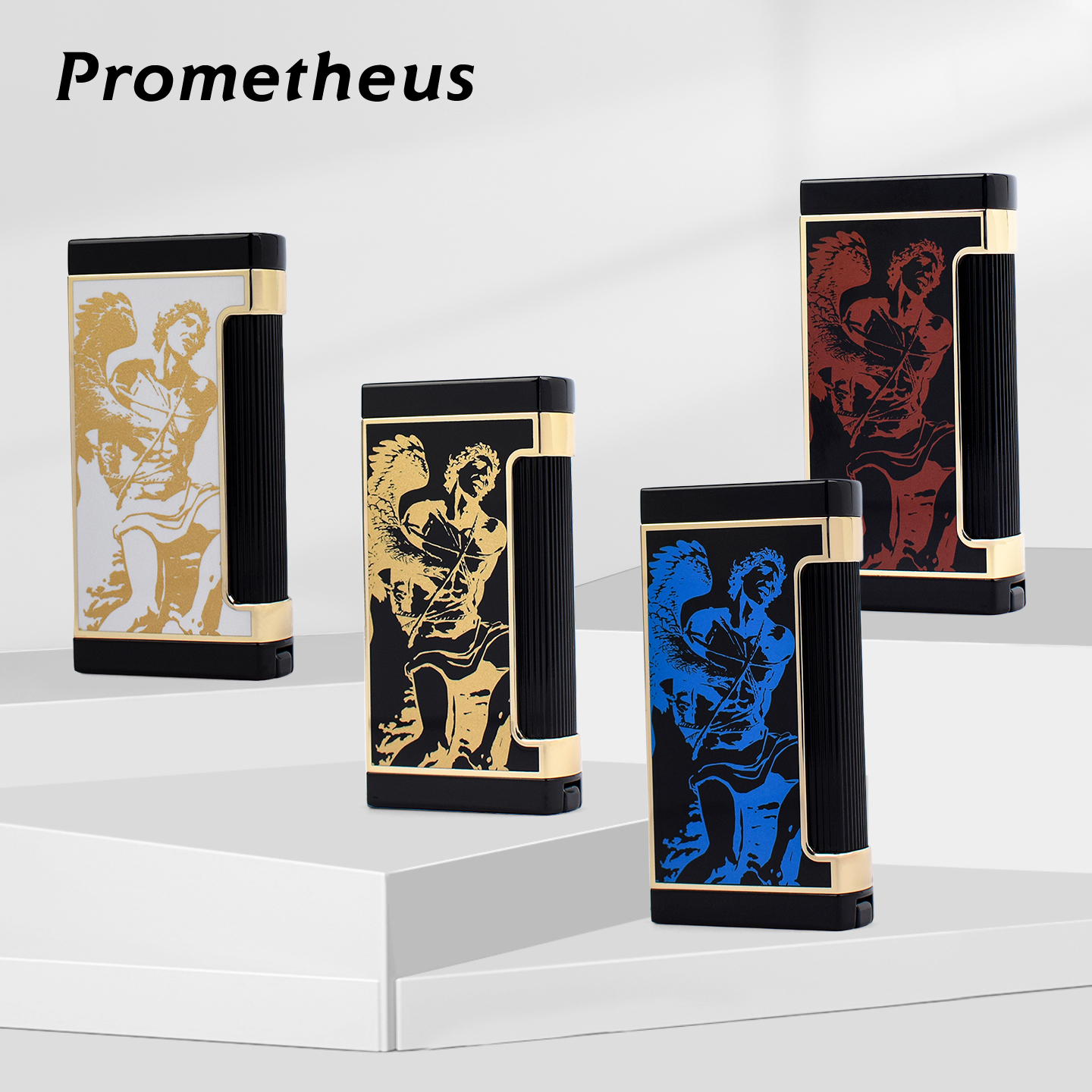 美国Prometheus普罗米修斯雪茄打火机火神款长方体三火焰带雪茄钻