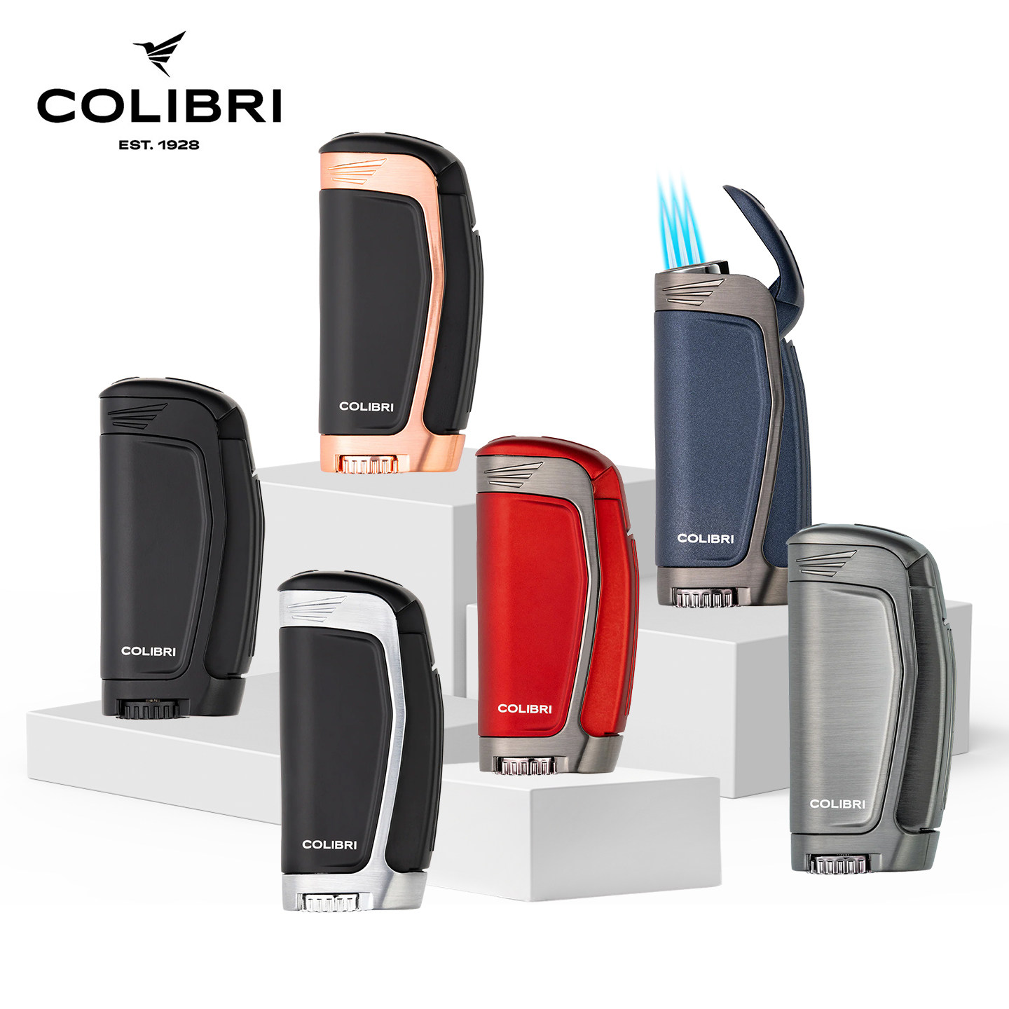 美国Colibri科乐比雪茄打火机E3系列新款直冲防风三火焰打火机