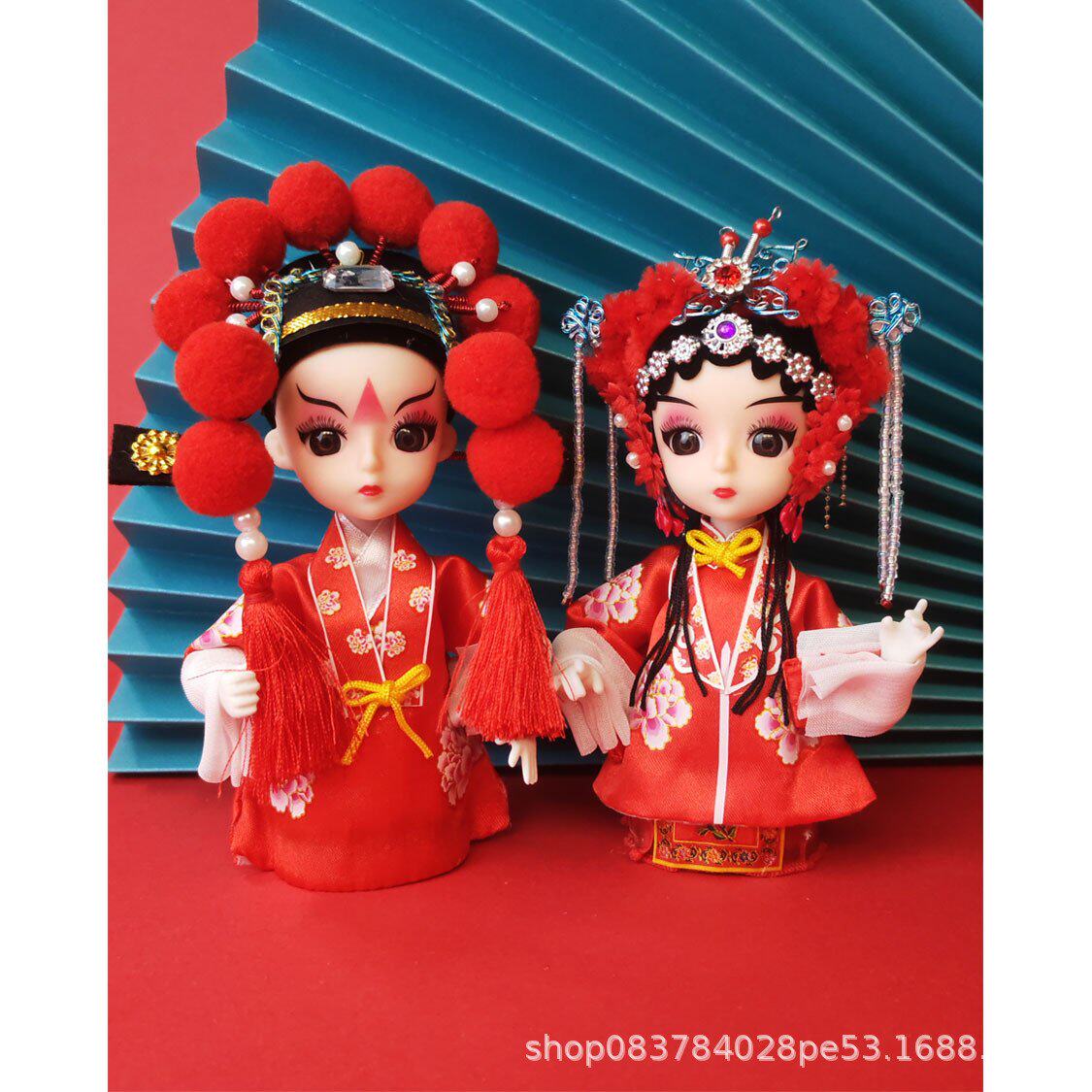 中国风戏曲北京绢人礼品手工艺品人偶装饰摆件DIY材料京剧娃娃