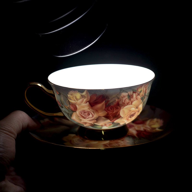 玫瑰之约英式茶壶咖啡杯碟套装精致下午茶高颜值咖啡杯花茶壶水杯图片