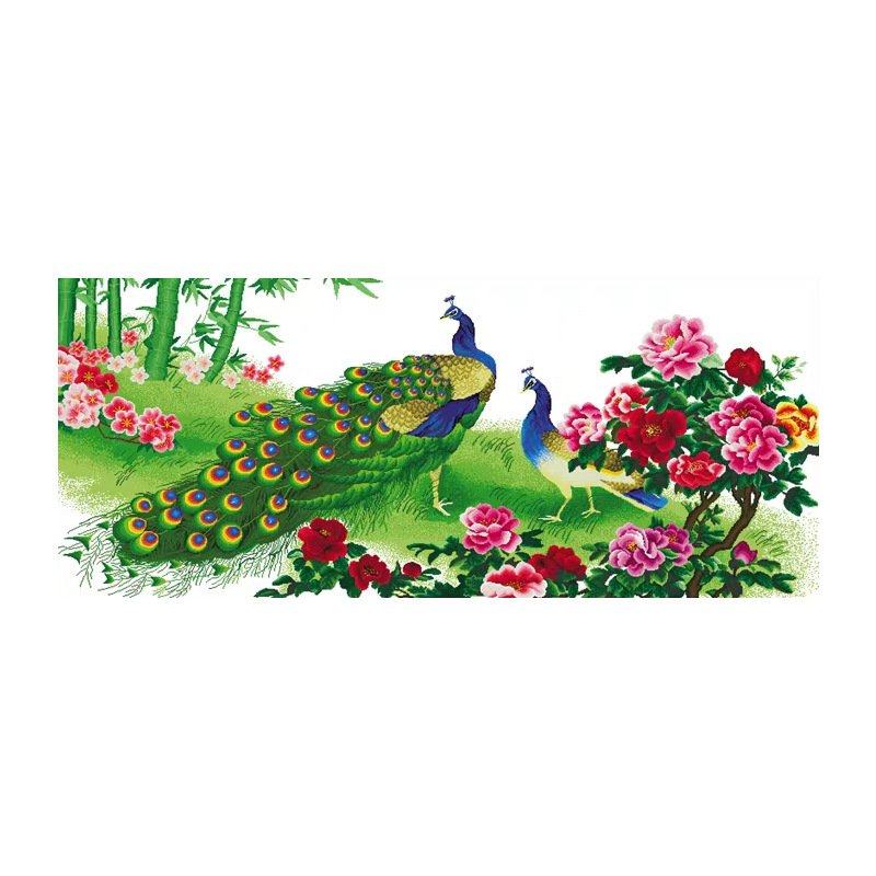 孔雀十字绣成品不带框纯手工出售绣好的2025新款高端客厅牡丹花卉,居家布艺,十字绣套件,淘宝优惠券,粉丝福利购,淘宝优惠卷