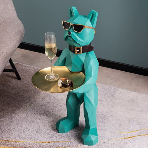 大号几何法斗犬落地收纳摆件客厅会所酒店卧室乔迁送礼高级装饰品