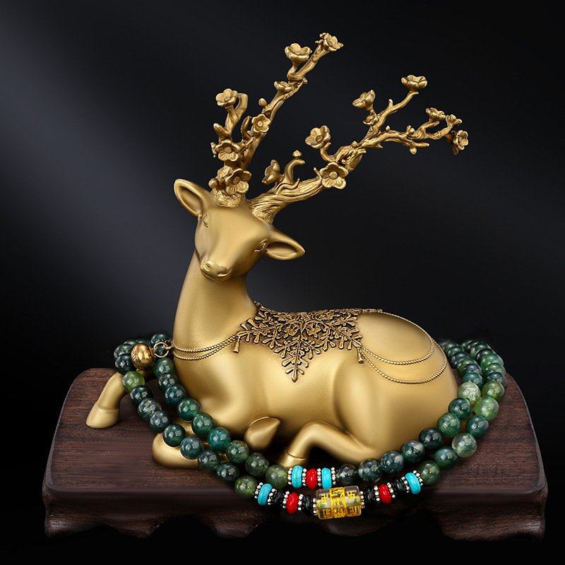 铜一鹿平安一路汽车装饰男士高档大气女个性创意内饰车内饰品摆件,家居饰品,桌面摆件,淘宝优惠券,粉丝福利购,淘宝优惠卷