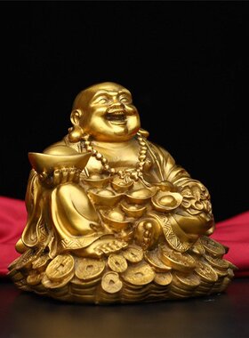 黄铜弥勒佛摆件黄铜大肚佛弥勒佛像家居摆设