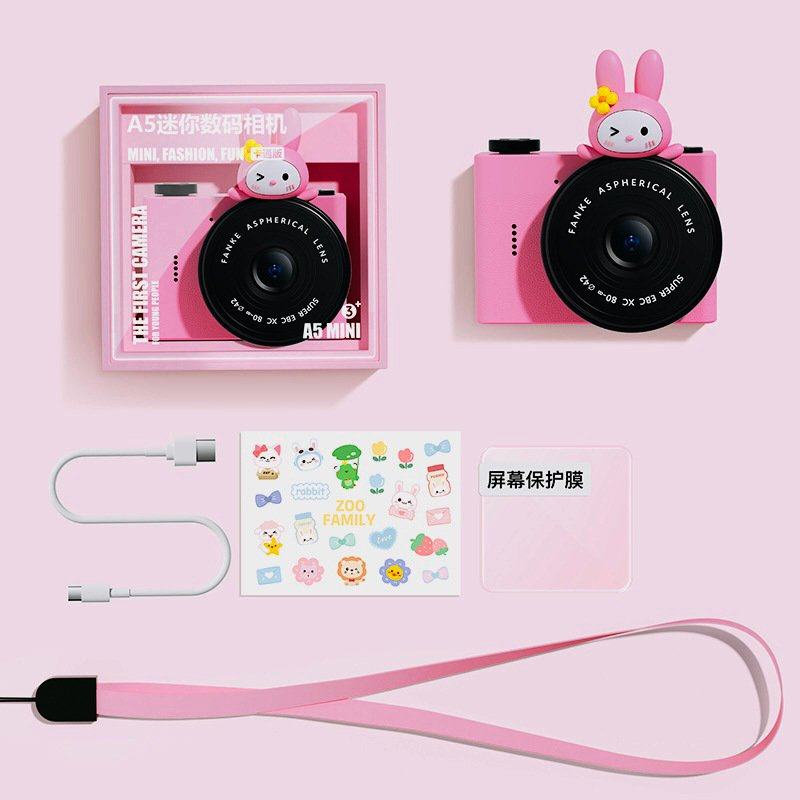 A5儿童卡通学生相机前后双摄便携口袋相机迷你数码相机儿童节礼物,玩具/童车/益智/积木/模型,仿真照相机,淘宝优惠券,粉丝福利购,淘宝优惠卷