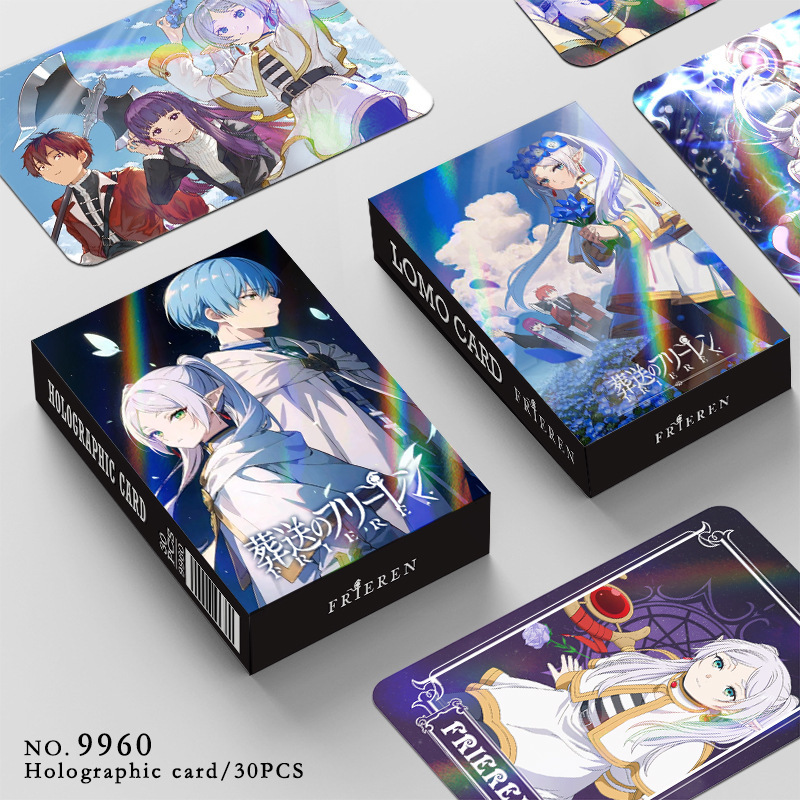 30张葬送的芙莉莲双面镭射小卡动漫周边全息卡闪卡ins收藏LOMO卡