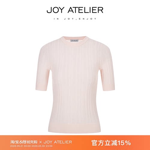 超细羊毛圆领半袖针织衫