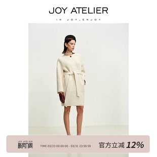 北极曙色 CROWN 红玛瑙一粒扣针织骆马绒大衣 RED JOY0200