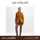 JOY ATELIER4010珊瑚玫瑰 翻领圆摆高腰摩登复古双开拉链夹克外套