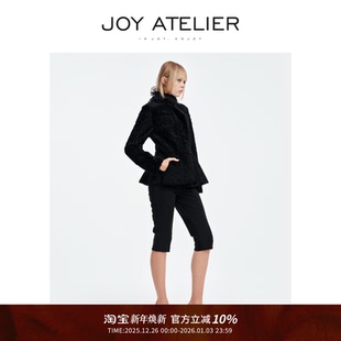 JOY5A01 西班牙拉贡卷独特收腰裙摆型皮毛一体皮草外套 梦芭蕾