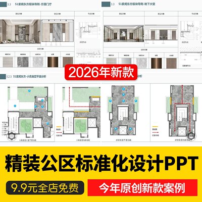 住宅小区公共区域入户大堂架空层电梯厅精装标准化PPT设计手册PPT