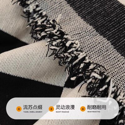 棋盘格北欧沙发盖布四季通用防尘双面可铺盖毯套罩巾双人座沙发
